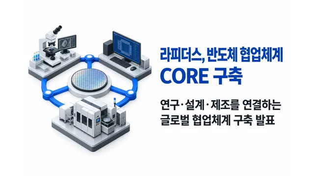 라피더스, 반도체 협업체계 CORE 구축 — 기사 주제를 표현한 AI 생성 개념 삽화