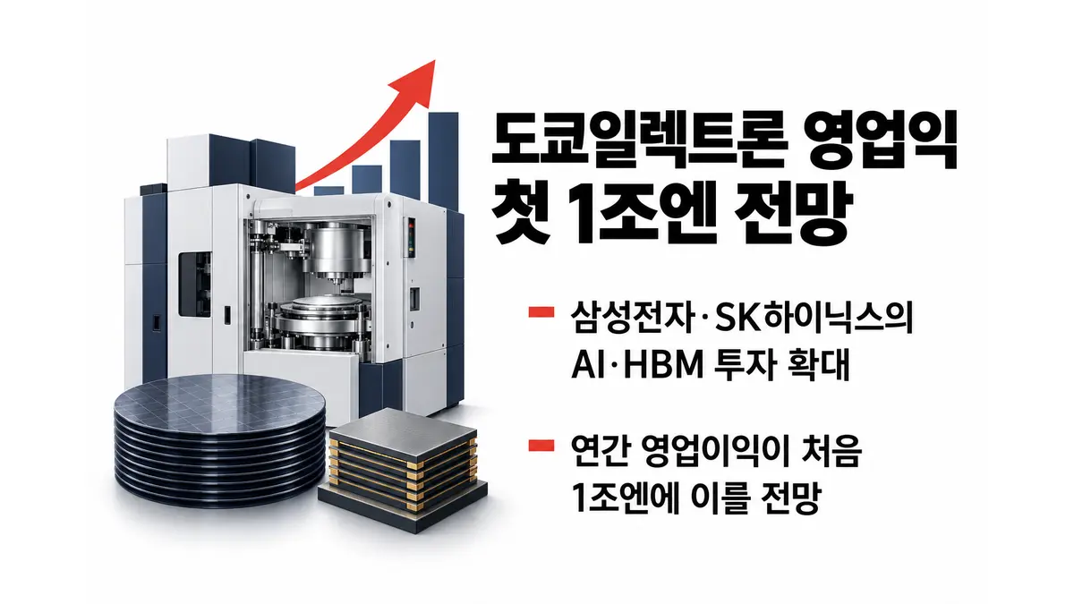 도쿄일렉트론 영업익 1조엔 전망 — 기사 주제를 표현한 AI 생성 개념 삽화