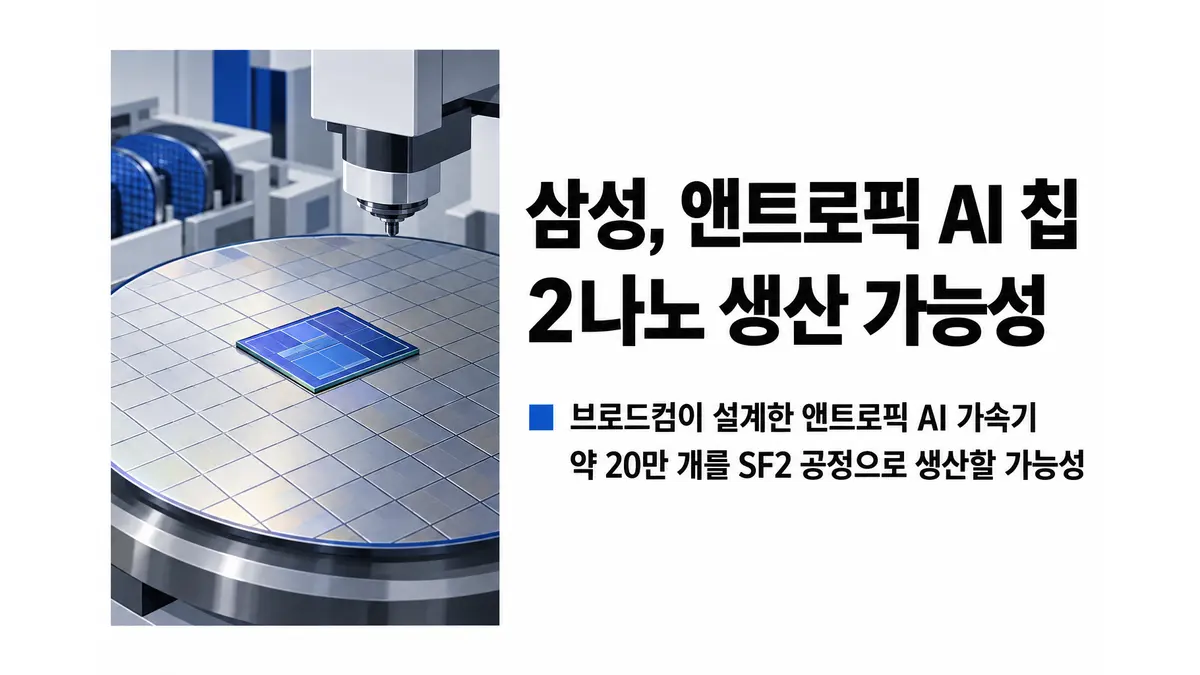 삼성, 앤트로픽 AI 칩 2나노 생산 가능성 — 기사 주제를 표현한 AI 생성 개념 삽화